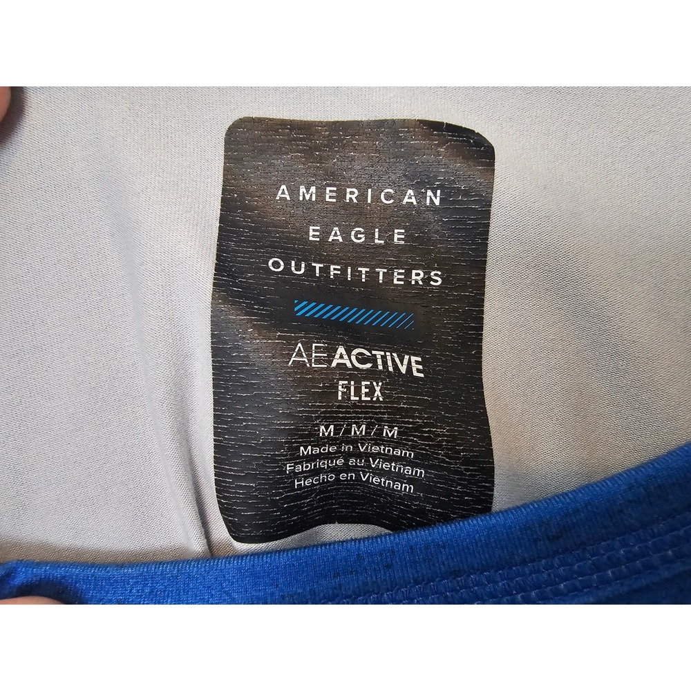 [Athletic] American Eagle T-Shirt Mens L Blue Space Dye Ombre Activewear Tee - Picture 4 of 6